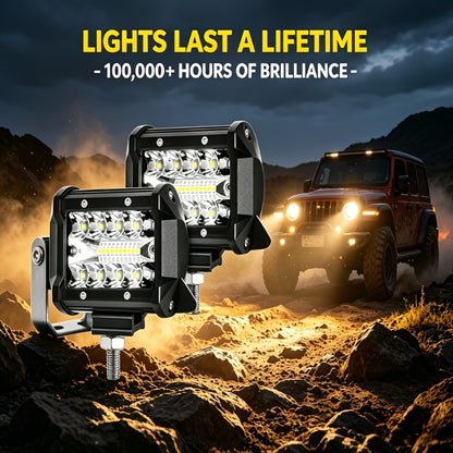 4.3/6.3 Inch LED Lights Super Bright, for Electric Vehicles, Motorcycles, Off-road Pickups, Ships, Super High Brightness Off-road Lights, Motor Vehicle Exterior Lighting, Improve Visibility During Night Driving Perfect Gift for Father's Day