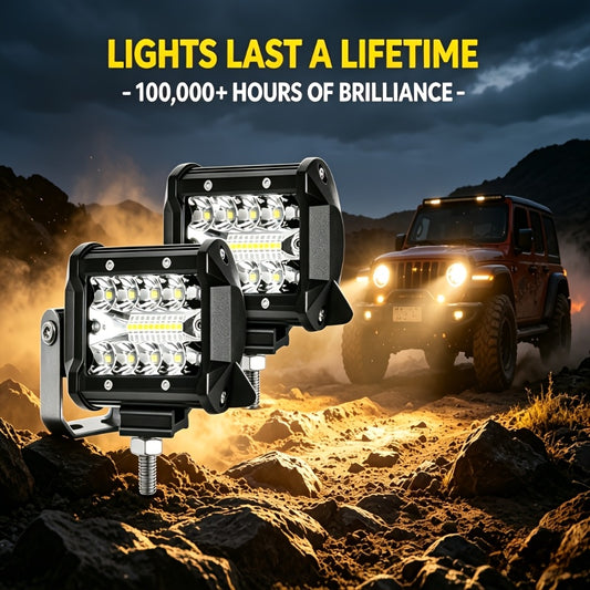 4.3/6.3 Inch LED Lights Super Bright, for Electric Vehicles, Motorcycles, Off-road Pickups, Ships, Super High Brightness Off-road Lights, Motor Vehicle Exterior Lighting, Improve Visibility During Night Driving Perfect Gift for Father's Day
