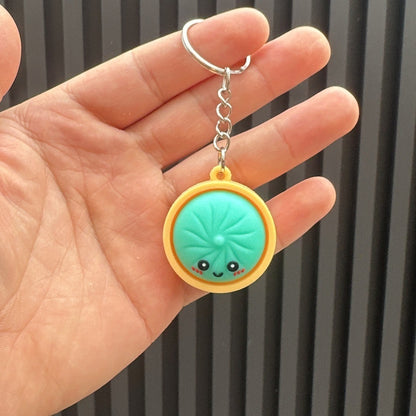 14pcs Keychain Set for Her/Him, Cute Dumpling Keychains in Bulk, Suitable for Classroom Prizes, Gift Bag Stuffing, Steamed Bun And Dumpling Keychains with Steamer Basket, Birthday And Mother'S Day Gifts, Treasure Chest Prizes, Random Colors