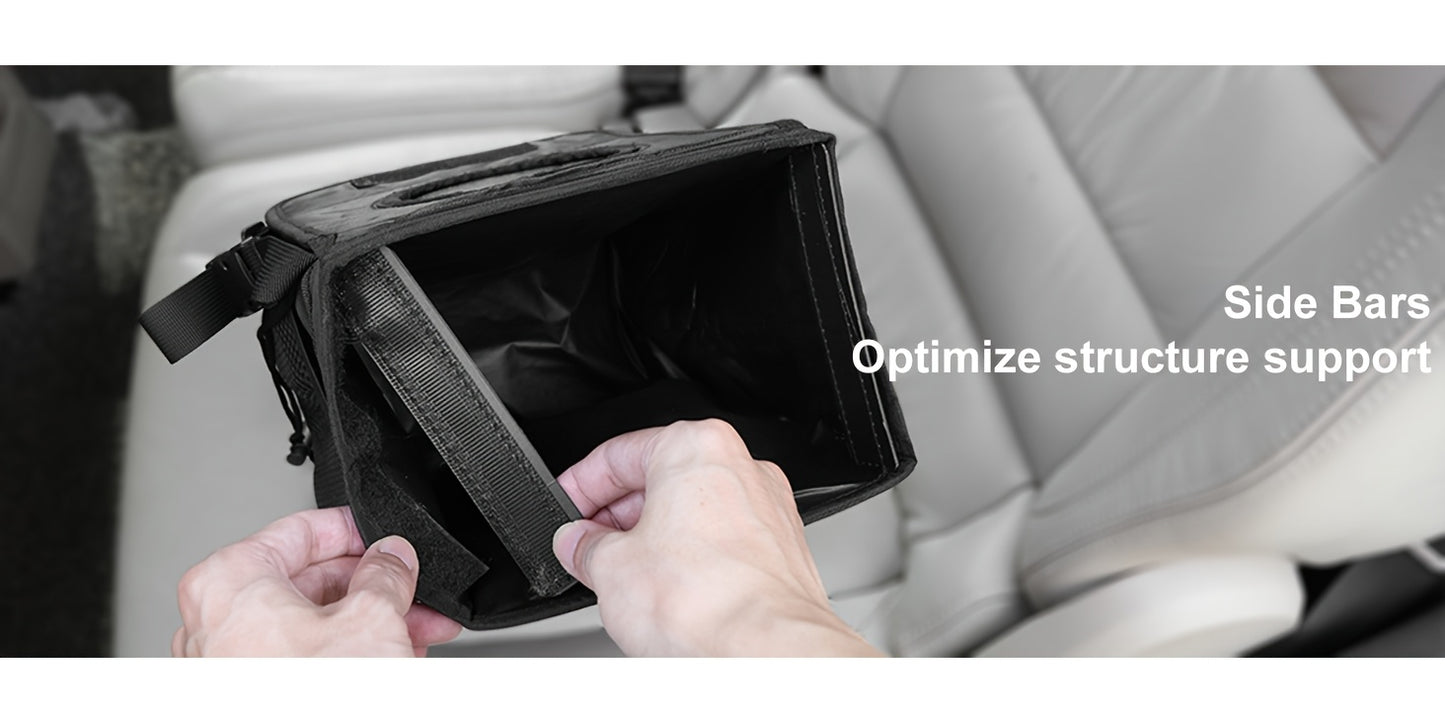 Ryhpez Car Trash Can with See Through Window, Clear Black Car Trash Bin Removable Liner, Leakproof Car Garbage Can Organizer Storage Bag for Vehicles, SUV, Truck(2.1Gallon/8L)