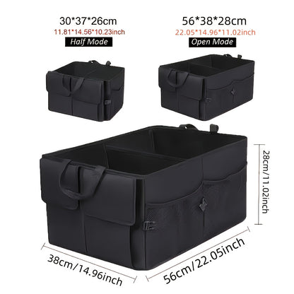 Large Capacity Car Trunk Organizer – Heavy-Duty Foldable Cargo Storage Box with Multi-Compartments, Non-Slip Base | Car, Truck, SUV