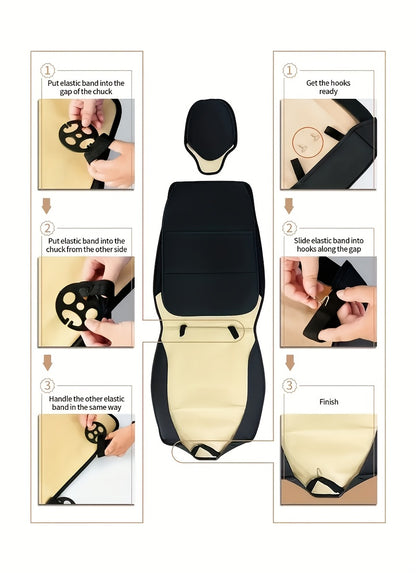 1pc, 2pcs, 5pcs, Advanced Faux Leather Car Seat Cover, Imitation Faux Leather Car Seat Cover, Protective Seat Cover, Suitable For Cars, SUVs, Vans And Trucks, Dirt-resistant, Send Gifts To Relatives