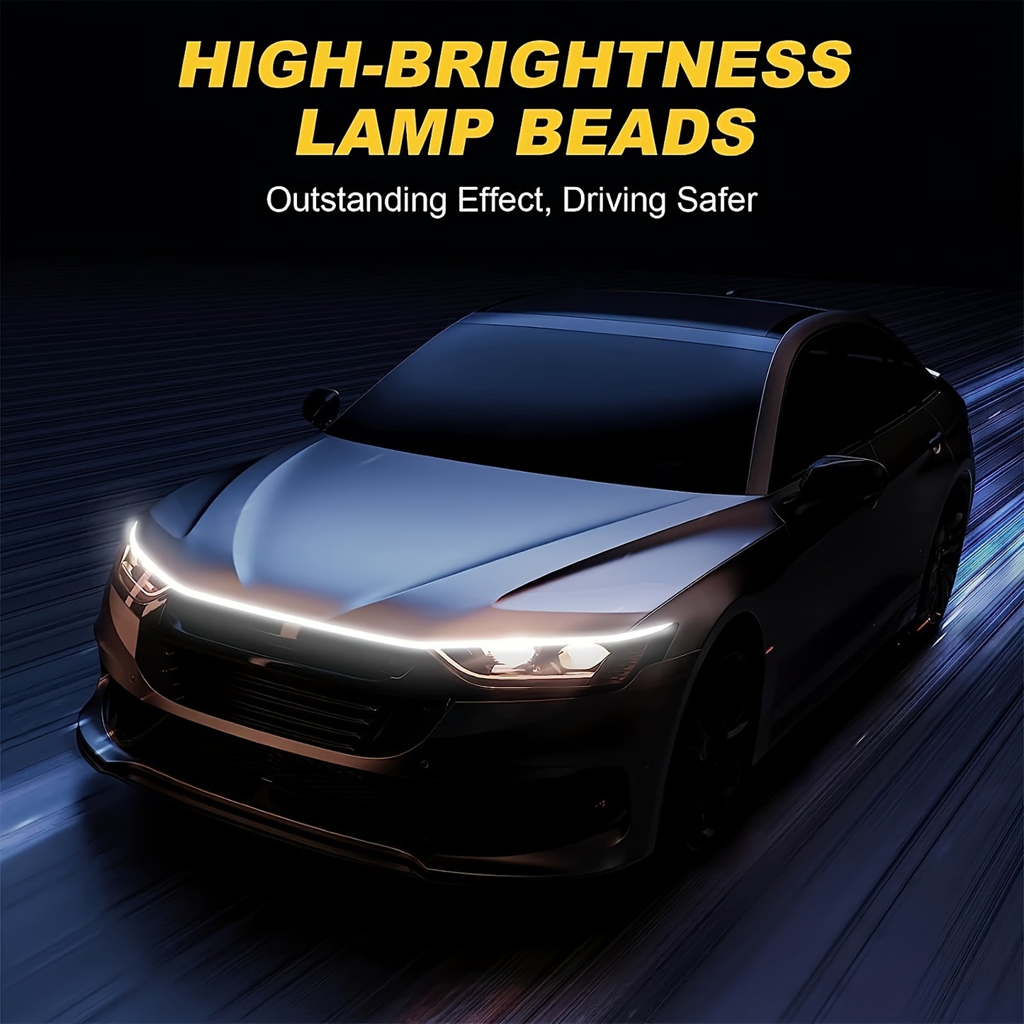 Car Decorative Lights, Start Scanning Lights, Hood Lights, Engine Hood Lights, Grille LED Lights, Modified Flow Light Strips