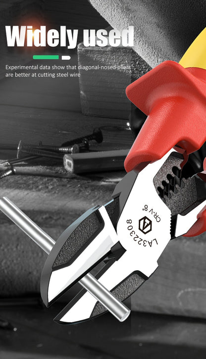 LAOA Insulated Needle-Nose Pliers/Wire Cutters/Diagonal Pliers, Multifunctional Electrician'S Manual Tool That Combines Cutting, Gripping, Twisting Screws, And Crimping Terminals All in One.