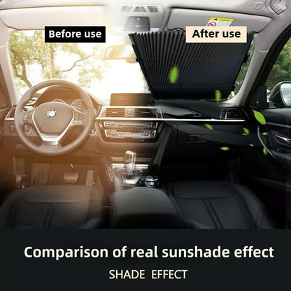 1pc Easy to Install Automatic Retractable Car Sun Visor - Thermal Insulation, Sun Shading, UV Protection, Car Accessory Sun Visor