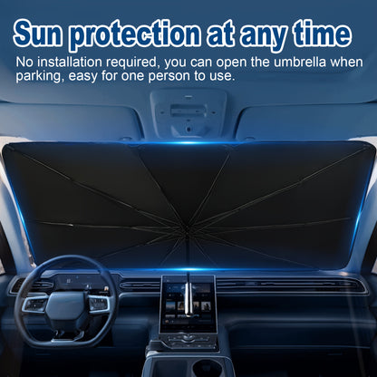 One UV Protection Windshield Sun Shade - Vehicle Front Windshield Visor with Seamless Opaque Insulation for a Wide Range of Vehicle Models