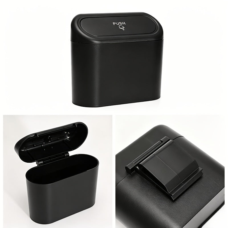 Car Trash Can with Dual Compartments - Easy Open Lid & Ergonomic Design Vehicle Waste Bin Organizer, Durable Plastic Truck SUV Bin, Hands-Free Access And Spill-Proof Design, Car Organizer Essentials