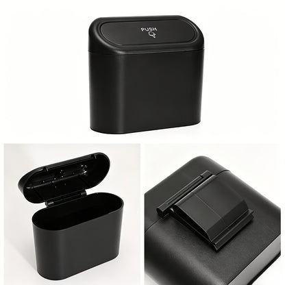 Car Trash Can with Dual Compartments - Easy Open Lid & Ergonomic Design Vehicle Waste Bin Organizer, Durable Plastic Truck SUV Bin, Hands-Free Access And Spill-Proof Design, Car Organizer Essentials