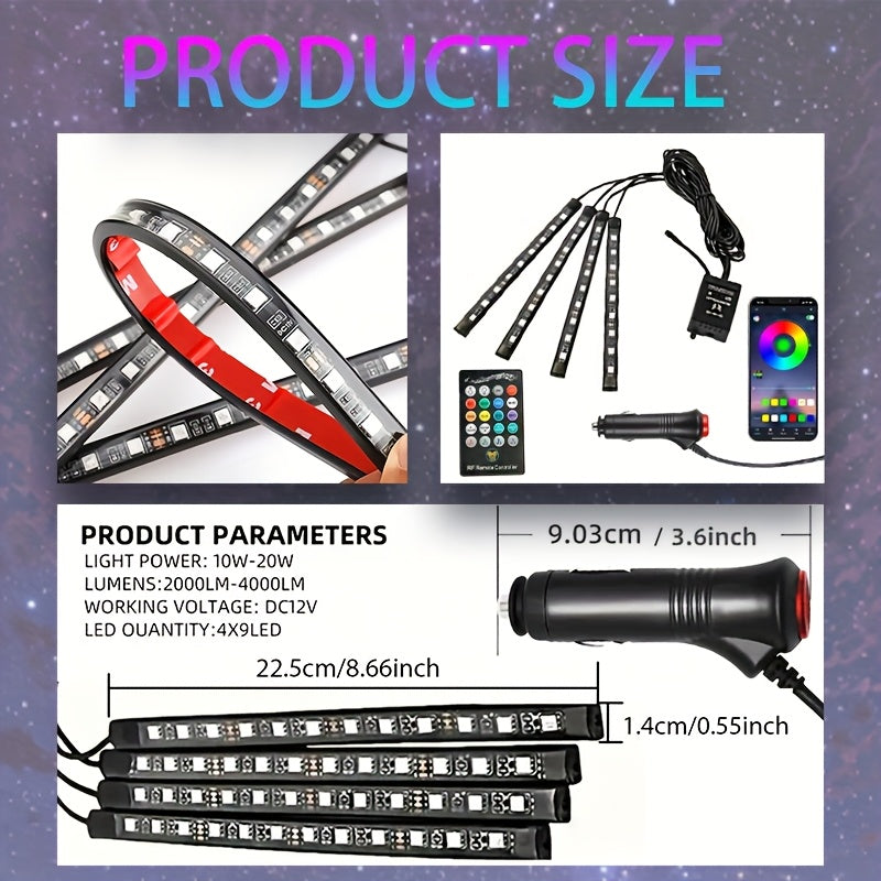 The RGB Motorcycle Light Strip Features Six Installation Points, Operates on 12V, And Includes a Mobile App And Sound Effects, Making It a 6-In-1 Decorative Atmosphere Light for Motorcycles, Without Battery