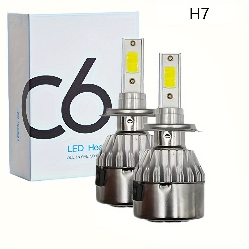2pcs Headlight H4 H1 H3 Car Lamp H7 H11 9004 9005 9006 9007 Car Led Headlamp Pair, Without Battery