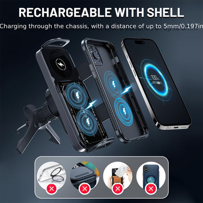 Car Holder with Wireless Fast Charging for Foldable Screen Phones Suitable for iPhone 8/X/11/12/13/14/15 Series, Samsung Note20/10/9/8 Series, S10/9/8 Series Fold 5, Fold 6/, W23/W24 Wireless Charging Output 5W/7.5W/10W/15W
