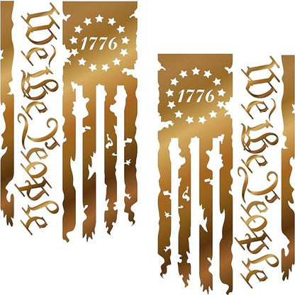2pcs Stickers We The People American 250th Anniversary Flag, Patriot 1776 Old American Flag Truck Tailgate Vinyl Decals, Car Modification Decor Accessories, Home Decals