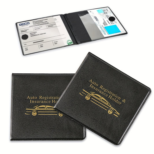 Car Insurance Registration & Driver License Holder – Multi-Slot Vehicle Document Organizer for Car Truck Motorcycle Trailer, Black, 1pc & 2-Pack