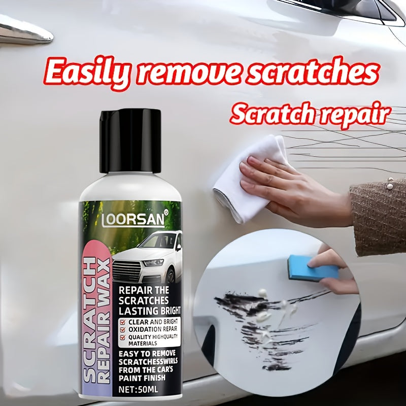 Car Scratch Repair Paste – Nano Swirl Remover, Wax & Polish Kit for Deep Scratch Fix, Paint Restoration, All Colors, 1.69oz + Sponge