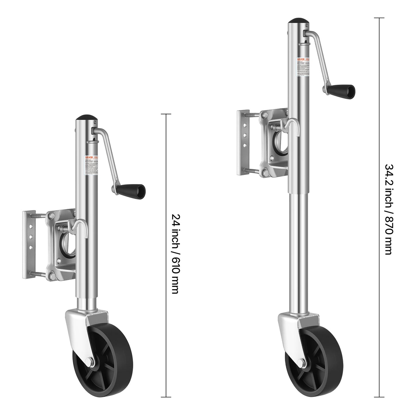 VEVOR Boat Trailer Jack Marine Heavy Duty Swivel Mount Tongue Jack 1000 lbs/1500lbs Load Single wheel / Double wheel
