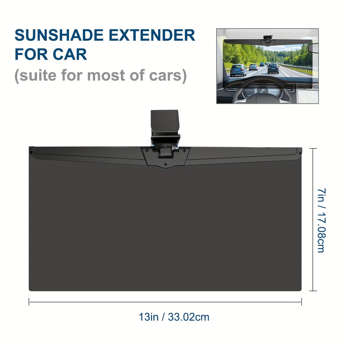 Car Visor Extender, Polarized Anti-Glare UV400 Blocker, Safety Clip Adjustable Extender, Universal, Safe And Comfortable Driving