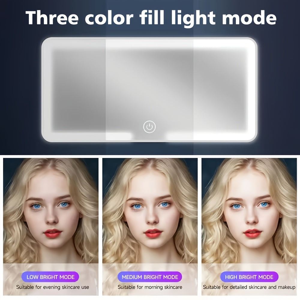 LED Car Visor Vanity Mirror – Rechargeable Ultra-Thin with 3 Light Modes, Sun Visor Mirror for Trucks & SUVs, Low Voltage, Gift for Women