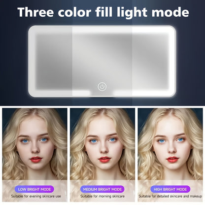 LED Car Visor Vanity Mirror – Rechargeable Ultra-Thin with 3 Light Modes, Sun Visor Mirror for Trucks & SUVs, Low Voltage, Gift for Women