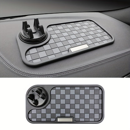 [Car Anti-Slip Mat] Car Anti-Slip Mat Dashboard Ornament Mat Mobile Phone Rotating Holder Dashboard Storage Mat High Temperature Resistant High-End Square Grid Mat Creative Ornament Pad Car Interior Accessories