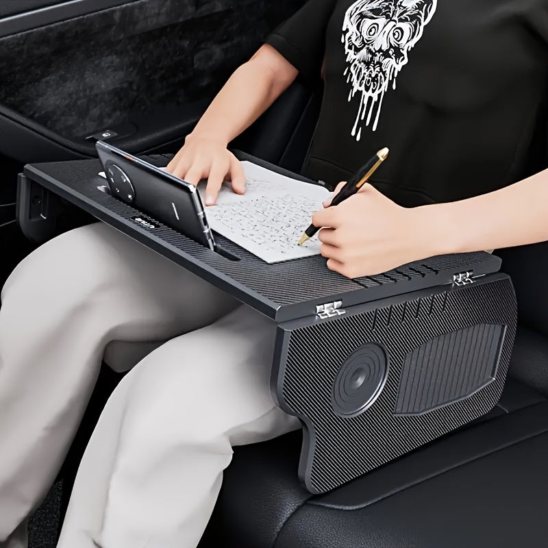 Foldable Car Desk – Portable ABS Work Table for Driver & Passenger, Fits Tesla Model Y/3 & Most SUVs, Perfect for Work, Dining & Studying