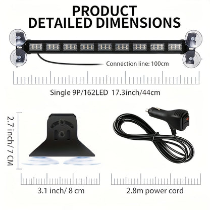 17 Inch 80W Triple Row LED Light Bar 3000LM, 3-Color Modes Emergency Flasher Off Road Work Light, 12V-24V for Cars ATV SUV Pickup Trucks Tractors Boats