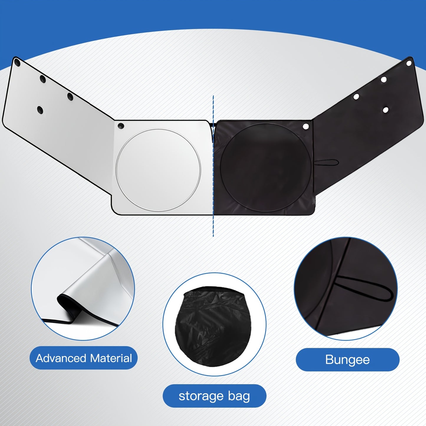 2026 NEW Windshield Sunshade Large Upgraded Universal Front And Side Window Sun Cover Block Sun Heat Protect Vehicle Interior Accessories Sunshades Prevent Prying And Protect Privacy, with Super Adsorption Suction Cups, Summer Gift for Can(M/L)