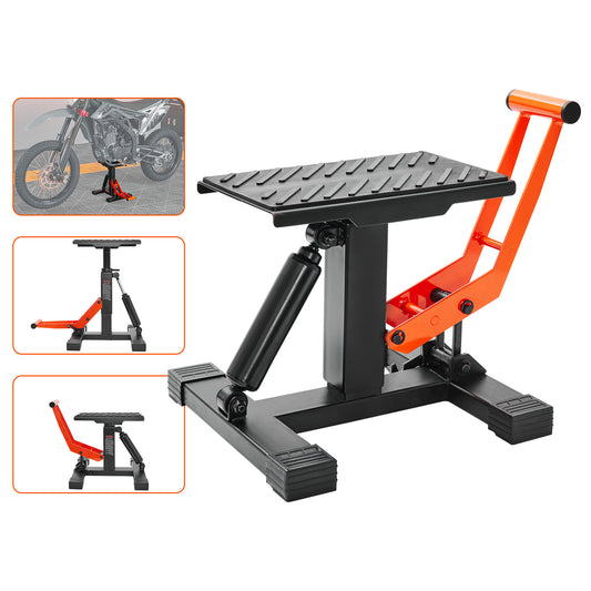 Hydraulic Motorcycle Lift Table 440LBS Adjustable Dirt Bike Repair Stand with Locking Safety Pin