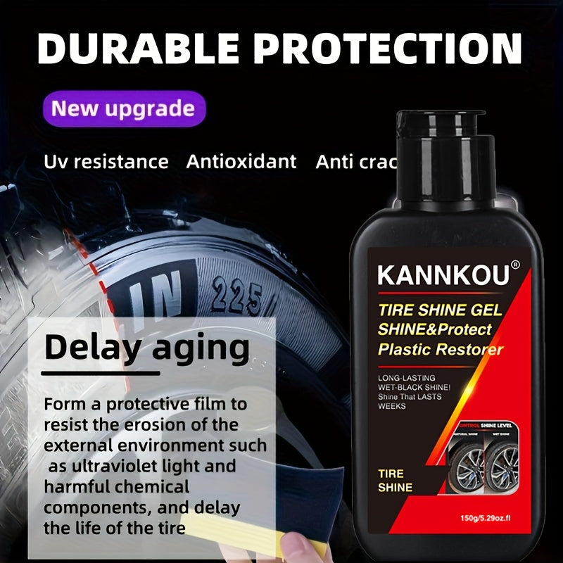 4.06oz Deep Black Shiny Tire Polishing Agent - A Durable and Easy-to-Use Formula for Vibrant Exterior Restoration of Cars and Motorcycles, Wheel Shining and Repair