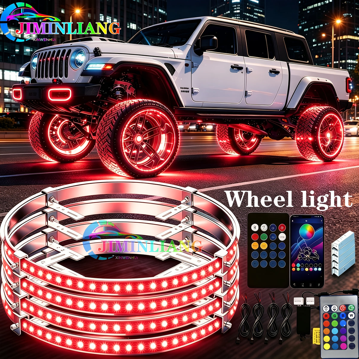 Car Underglow & Wheel Lights – App & Dual Control LED Chassis Ambient Light for Truck, Jeep Wrangler, Tesla, Ford & More