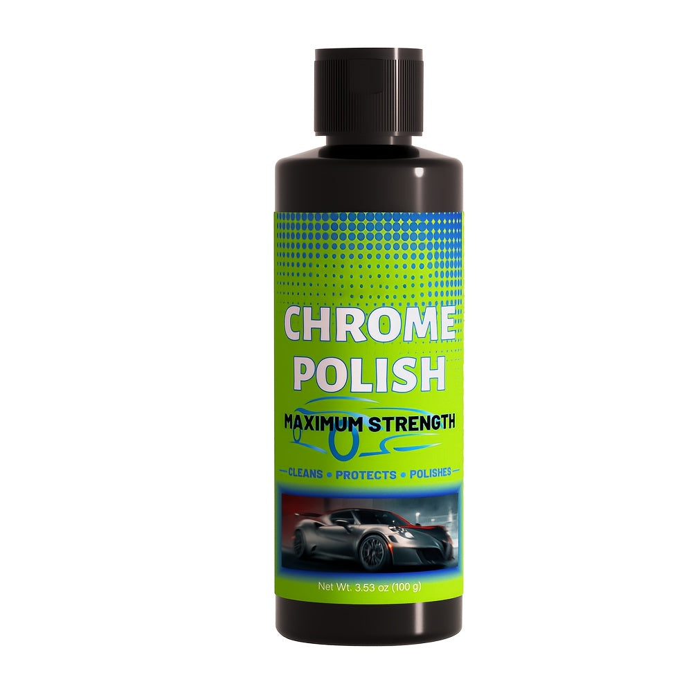 Chrome Polish And Protector That Enhances And Safeguards Chrome And Aluminum Surfaces Against Rust And Stains - Suitable for Vehicles Like Cars, Motorcycles, And Trucks - Provides a Durable Glossy End, Surface Protection, Rust Removal