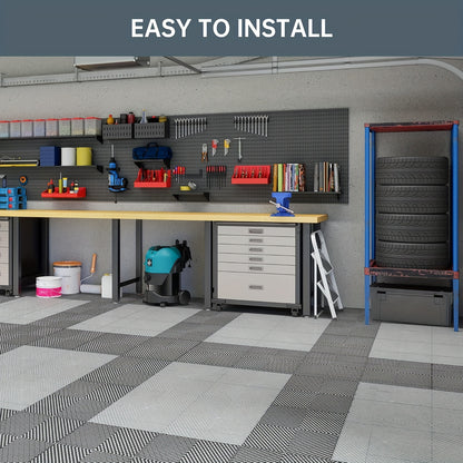 20 Pack 16"x 16"x 0.75"(Thickness)Interlocking Garage Floor Tiles, Modular Drainage Floor Mat, Non-Slip Splicing Interlocking Drainage Mats Floor Tile for Garage  Wash Basement, Etc.