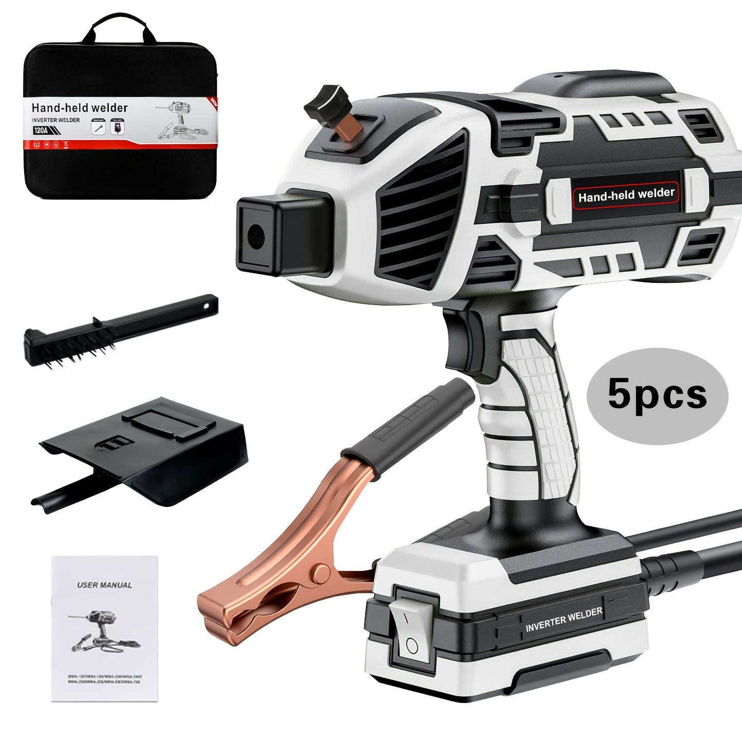 Portable Welder, 110V Handheld Welder with IGBT Inverter, 6-Level Adjustable Current, Portable Arc Welding Torch