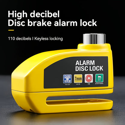 Motorcycle Alarm Disc Brake Lock, Motorcycle Lock Anti-theft Safety Wheel Disc Lock, 110dB Alarm Sound, For Light Motorcycles, Bicycles, Motorcycles, And Scooters.