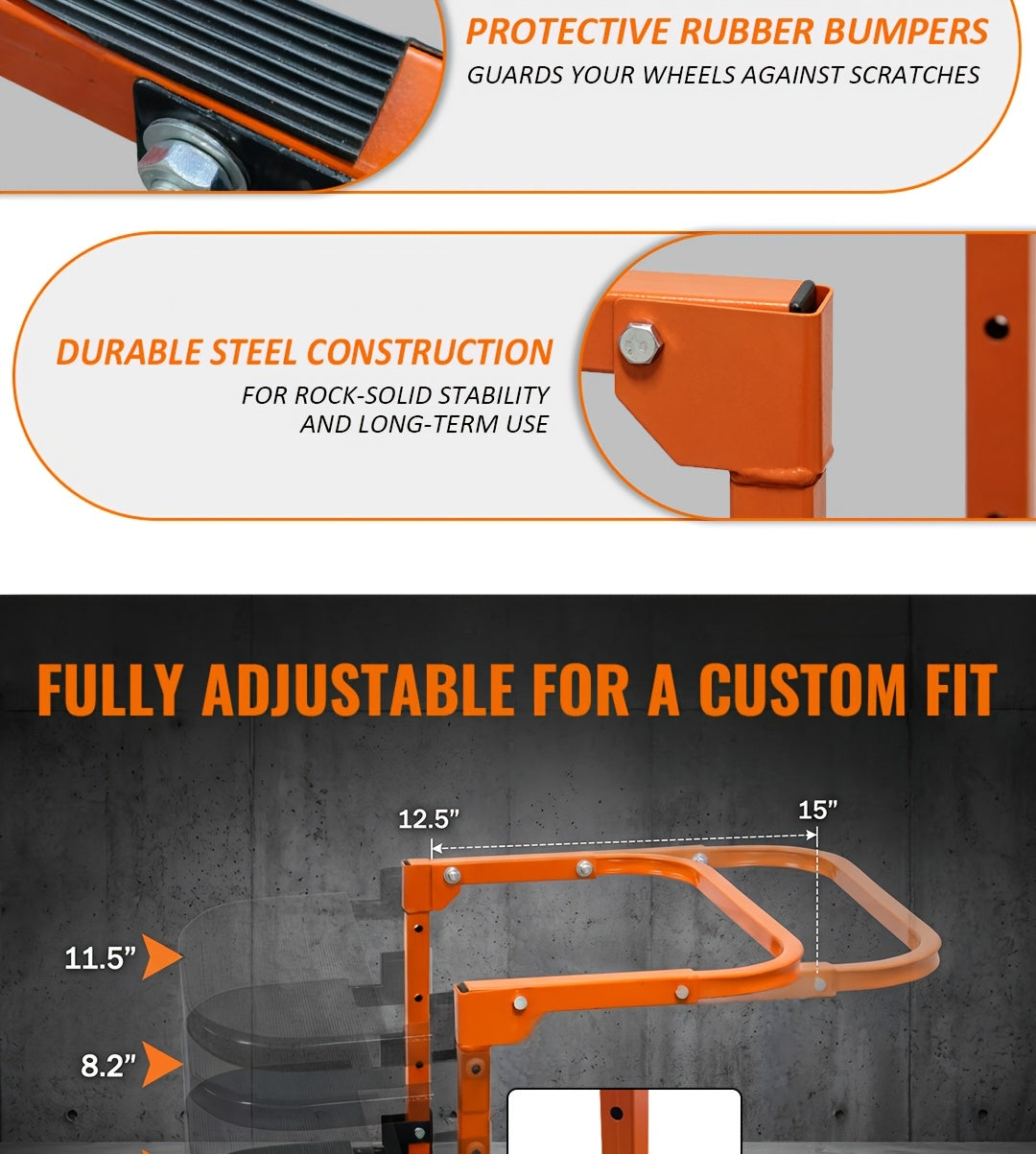 Heavy Duty Foldable Tire Steps with Anti-Slip Texture, Adjustable Height, 300/650 Lbs Load Capacity, Fits Tires Up to 13.5In Wide, Portable Telescopic Ladder for Roof Rack & Roof Climbing, Universal Car Additions for Truck SUV Trailer