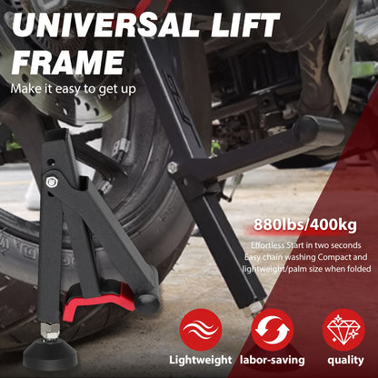 Motorcycle Wheel Lift Stand - Adjustable Rear & Front Wheel Support for Dirt Pit Bikes, Supermoto, Street Bikes, Racing ATVs, Quads, KAYO Scooters, and Endros - Heavy-Duty Iron Construction with Road Racing Stability and Comfort, Motorcycle