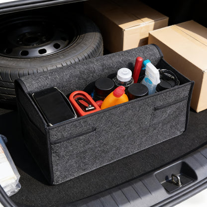 Car Trunk Felt Folding Storage Box, Interior Organizer Bag, Camping Additions Save Space, Scratch Resistant Interior Protection, Suitable for Business And Personal Travel, Durable Structure, Foldable Storage for Home/Car, Essential Items for Travel