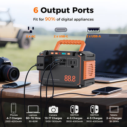 88.8WH Solar Generator Portable Power Station with 30W Solar Panels, 24000mAh Solar Power Bank AC DC USB Ports for Outdoor Solar Lights, Camping Tents, Emergency Outdoor Home Use, CPAP, Fans, Laptops, Emergency, Gifts (Solar Panel Optional)