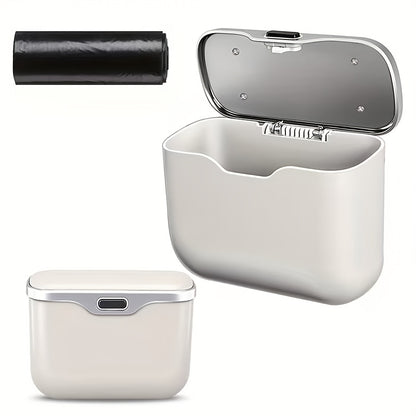 Multi-Functional Car Mounted Microfiber Trash Can Made of ABS Material That Does Not Deform And Is Suitable for 99% of Car Models, Suitable for Both Dry And Wet Use, Space Saving, And Non-Destructive Installation, Comes with Garbage Bags