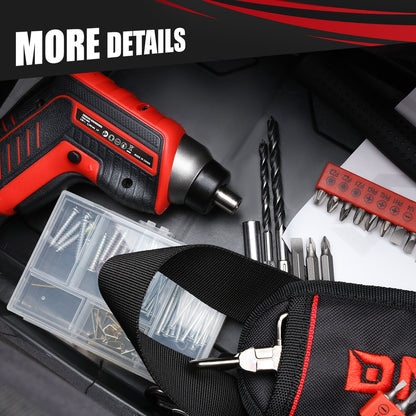 44-Piece Tool Set - Cordless Screwdriver and Household Tool Kit with Canvas Storage Bag for DIY Home Repairing, Gift for Women Girls Ladies