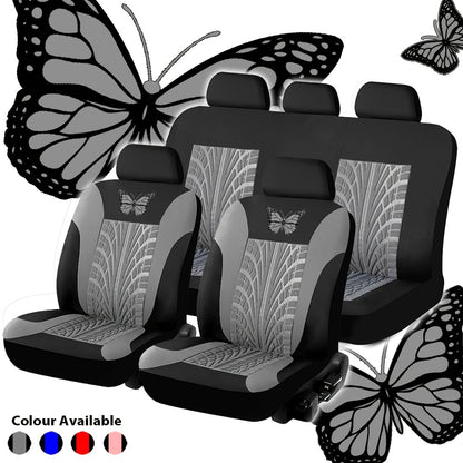 5-Seater Car Seat Covers - Butterfly Tire Pattern, Thickened And Wear-Resistant Fabric, Breathable And Comfortable, Seat Protection Against Dust, Universal Fit for Most 5-Seater Cars on The Market