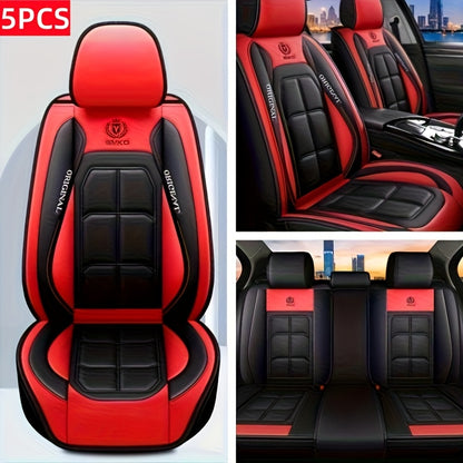 1pc, 2pcs, 5pcs, Advanced Faux Leather Car Seat Cover, Imitation Faux Leather Car Seat Cover, Protective Seat Cover, Suitable For Cars, SUVs, Vans And Trucks, Dirt-resistant, Send Gifts To Relatives