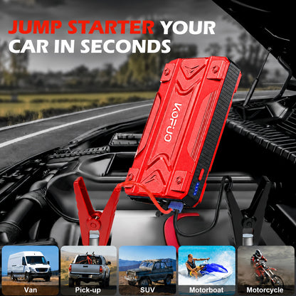 6000-20000A Peak Single Jump Starter Or 12V Portable Car Jump Starter with Air Compressor, Jump Starter Battery Pack with 150PSI Tire Inflator, 7-in-1 Multi-functional Battery Booster Power Bank with LED Light, Car Battery Charger, Roadside Assistanc