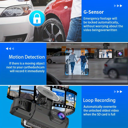 2.0 Lnch IPS Screen Dash Camera, 2/3 Lens with 32GB TF Card Optional, 170 Wide Angle WlFl Night Version Loop Recording G-Sensor WIFI Optional