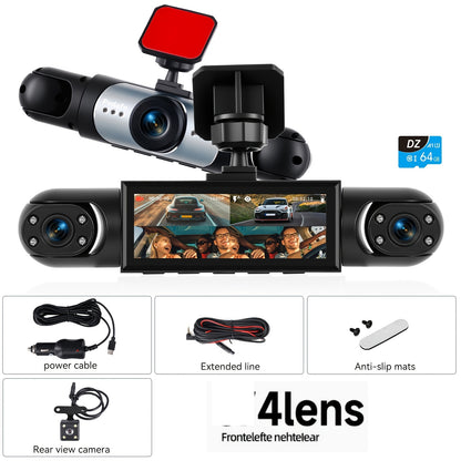 360 ° 4-channel/3-channel 1080P High-definition Ultimate Safety Driving Recorder Set, Car Camera 1080P Front And 720P Front, Back, Left, Right Full Coverage, Night Vision, WDR, G Sensor, Loop Recording - Car, Optional Cardless/32GB/64GB TF Card.