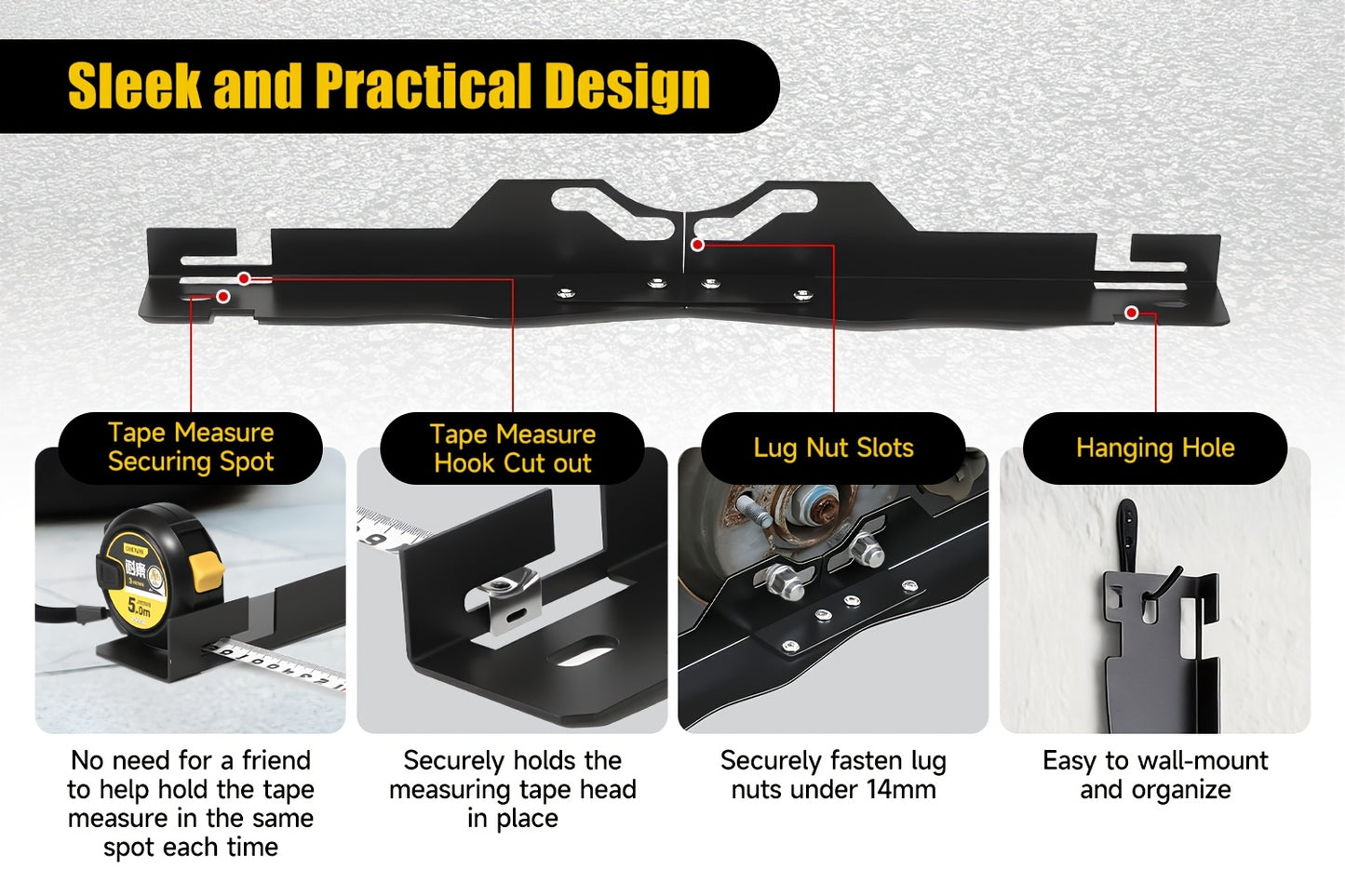 2pcs Wheel Repair Tools, Wheel Alignment Tools, Heavy Duty Toe-In Positioning Tool Plate with Hanging Holes for Easy Wall Mounted Storage Black, Universal Fit for Car, Truck, SUV, Valentine'S Day Gifts, Halloween Gifts