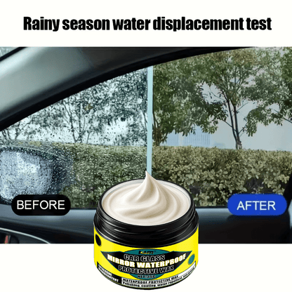 Powerful Waterproof Non-Stick Wax | Windshield, Rearview Mirror, and Glass Rain Repellent Coating - Long-Lasting Protection Polish Kit