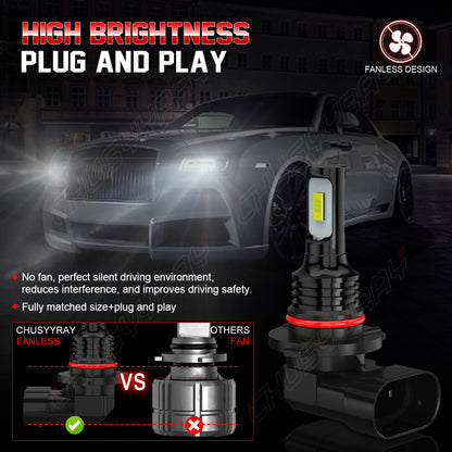 2/4/6pcs LED Headlight Bulbs Combo 9005+9006 Fit for Chevy Silverado for GMC Sierra 1500 1999-2006 High Low Beam, 12V 24V 230W Two-sided Ultra Bright COB Chip, Without Battery, Automotive Lighting, Clear Beam Lights, Highperformance Bulbs