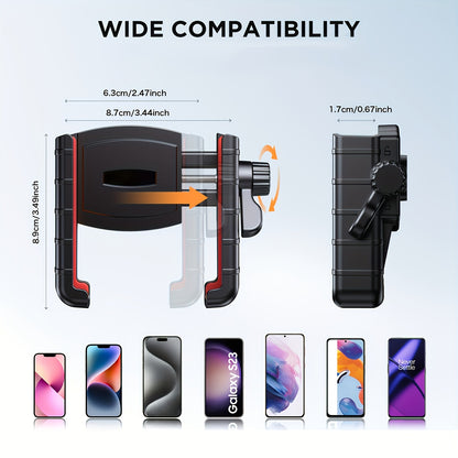 Motorcycle Phone Mount Bike Phone Holder – Quick Lock, Camera-Friendly, Universal Handlebar Clamp for iPhone Samsung 4–7" Phones, Scooter & Bicycle