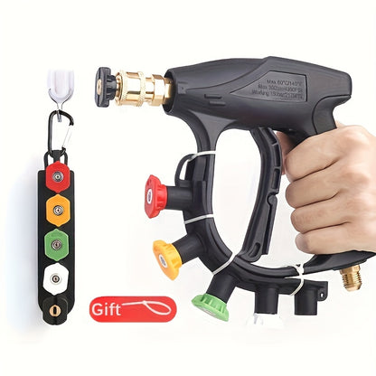 Pressure Washer Gun Kit with 5 Color-Coded Nozzles – M22-14 & 1/4" Quick Connect, Storage Base for Car Wash & Power Washer