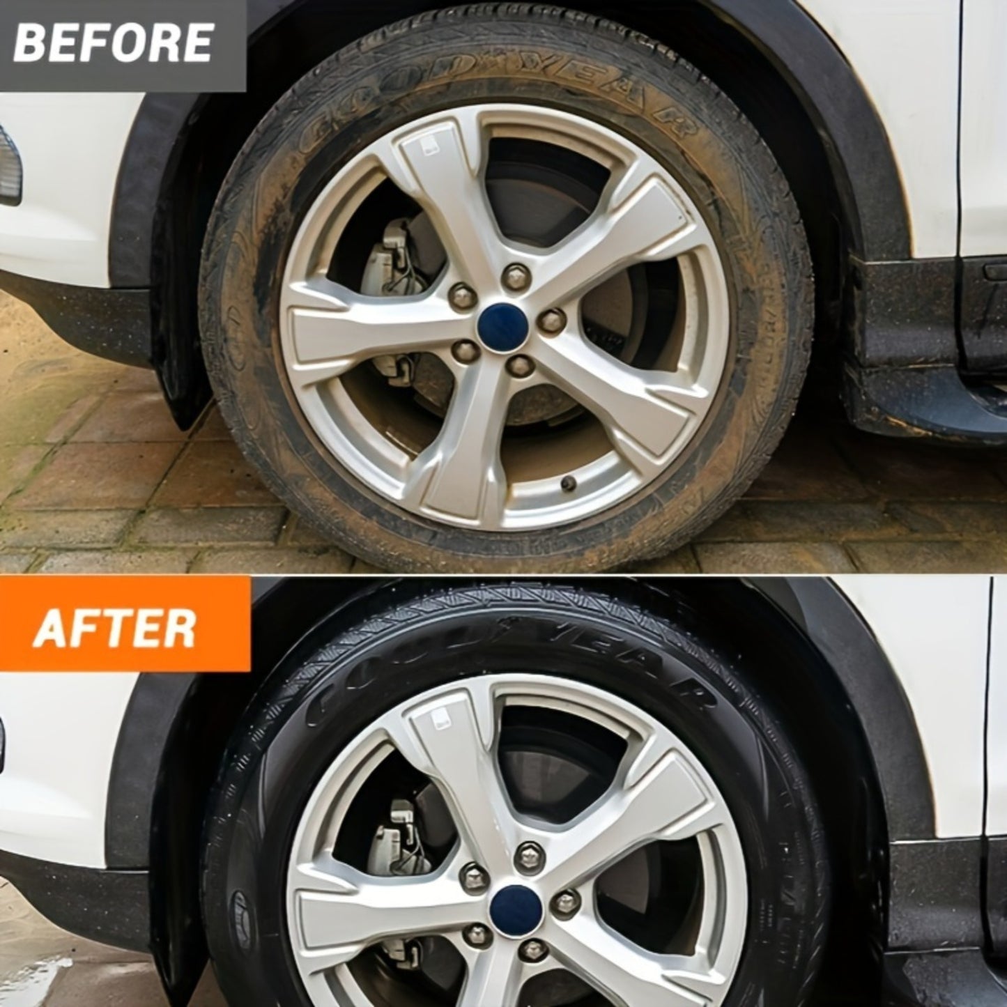 Tire Shine Spray & Dressing - High Gloss Black Tire Polish with UV Protection, Long-Lasting Coating for Cars, Quick-Acting Shine Restoration & Protection, Chemical-Free Formula, Fit for All Vehicles, Car Tire Shine, Vehicle Appearance Enhancement